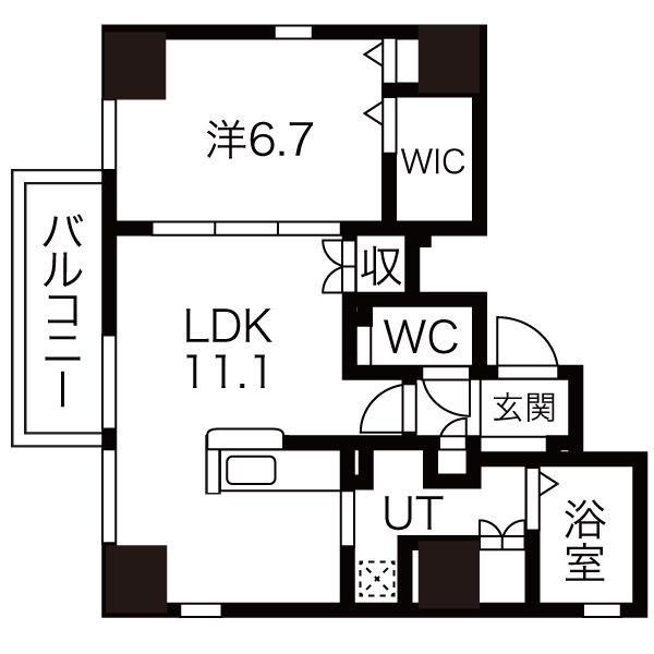 フローラル泉Ⅱ(1LDK/5階)の間取り写真