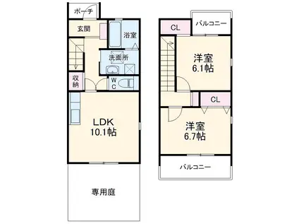 インペリアル(2LDK)の間取り写真