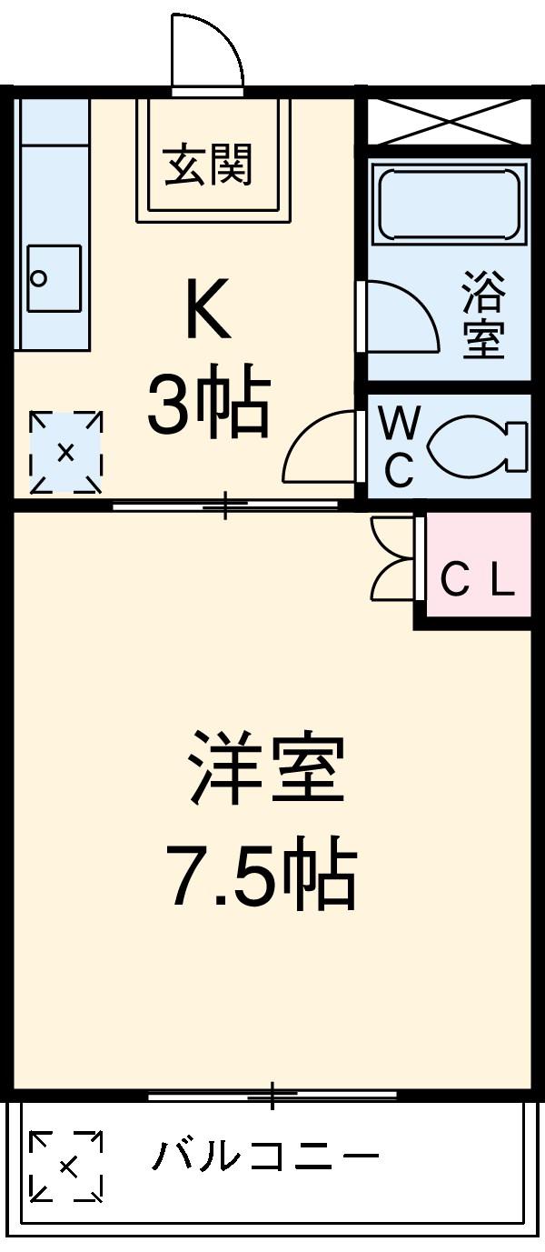 アメニティ上小田井(1K/4階)の間取り写真