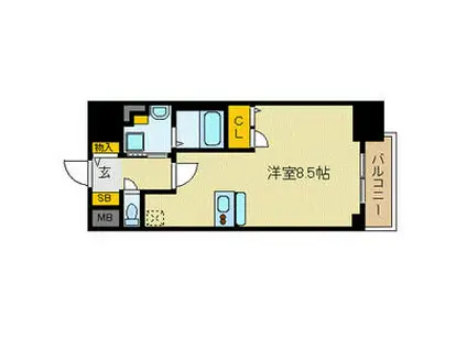 プレサンス丸の内レジデンスⅡ(ワンルーム/2階)の間取り写真