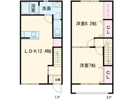 Ｖｉｌｌｅ　Ｃｅｄｒｅ(2LDK)の間取り写真