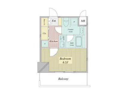 レジディア高岳(1K/14階)の間取り写真