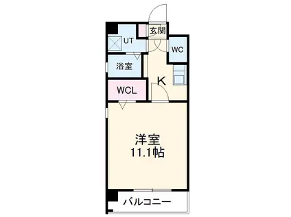 ラ・ヴィアンパレスⅡ(1K/3階)の間取り写真