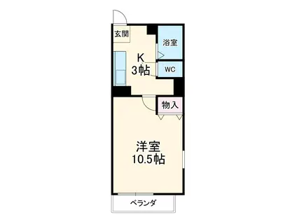 フォーブル葵(1K/2階)の間取り写真