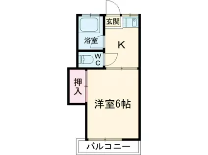 万葉荘(1K/2階)の間取り写真