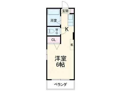 富士レイホービル第5(ワンルーム/2階)の間取り写真