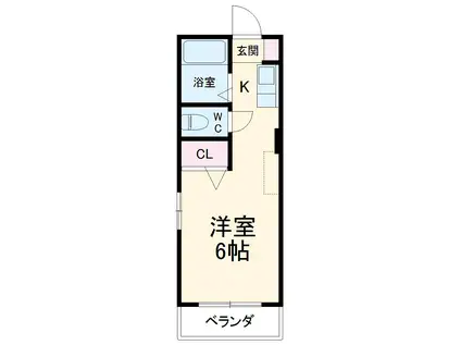 富士レイホービル第5(ワンルーム/3階)の間取り写真