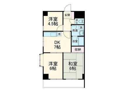 スライヴ21(3DK/4階)の間取り写真