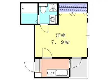 PRIME Ⅱ(1K/2階)の間取り写真