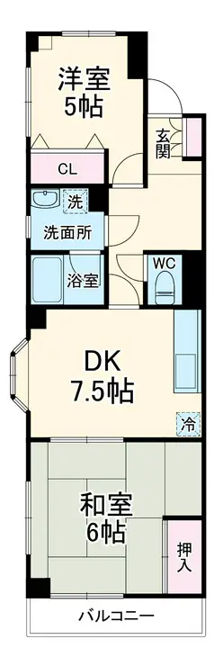 リバーサイド蘭 3階階 間取り