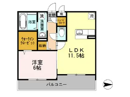 トロアモリール(1LDK/3階)の間取り写真