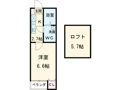 メドラーウエスト(1K/1階)の間取り写真