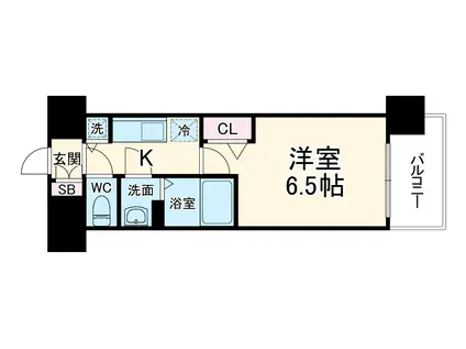 プレサンス名古屋STATIONサティナ(1K/4階)の間取り写真