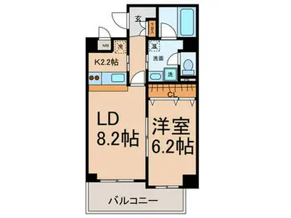 FS.幅下(1LDK/3階)の間取り写真