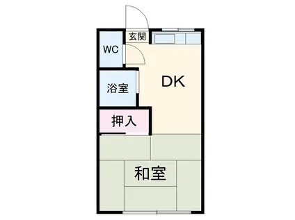 渡辺ハウス(1K/2階)の間取り写真