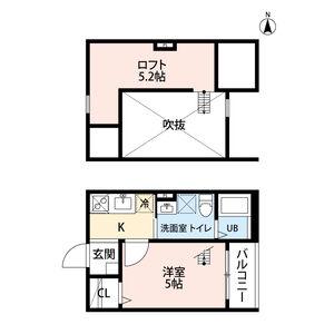 AKレジデンス2(1K/2階)の間取り写真