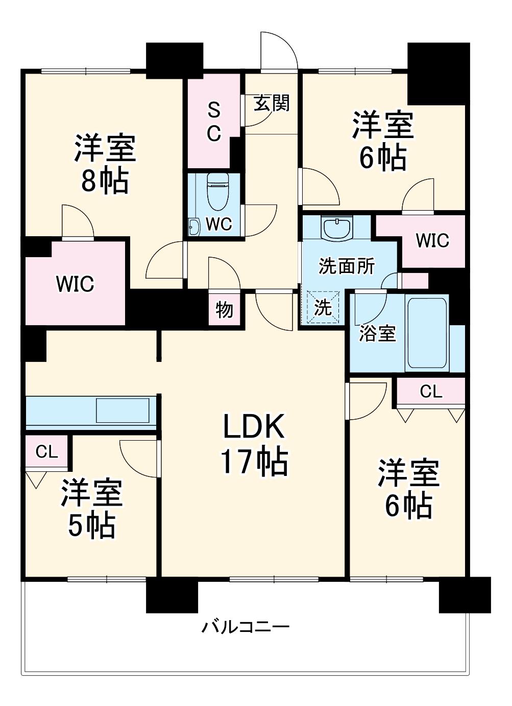 ロイヤルパークスERささしま サウス(4LDK/18階)の間取り写真