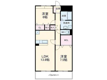 アニマート(2LDK/1階)の間取り写真