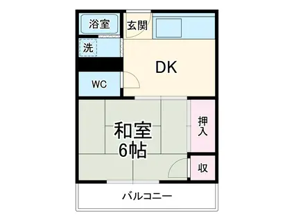 仲田ビル(1DK/3階)の間取り写真
