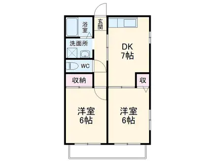 ブーブルツルマ(2LDK/2階)の間取り写真