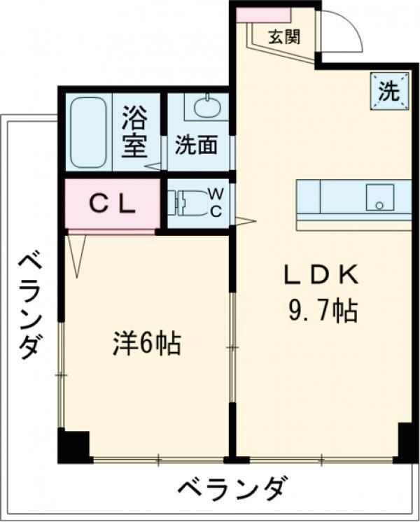 メロン武蔵野(1LDK/5階)の間取り写真