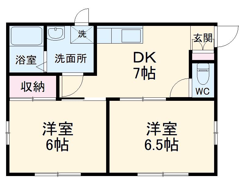 レクセル上和田2番館(2DK/1階)の間取り写真