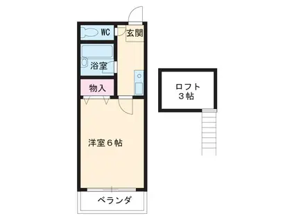 タウンコート(1K/2階)の間取り写真