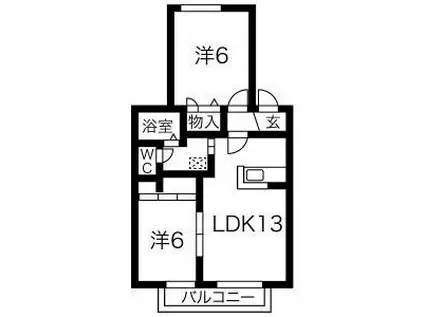 ファミール前田(2LDK/2階)の間取り写真