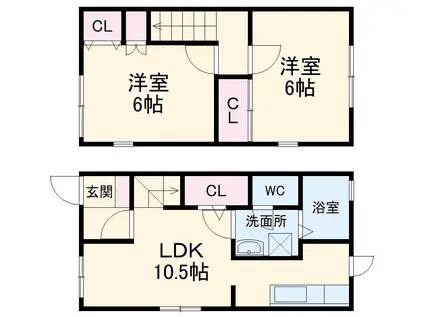 ルミエール吉根(2LDK)の間取り写真