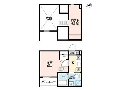 GRACE枇杷島 (1K/2階)の間取り写真