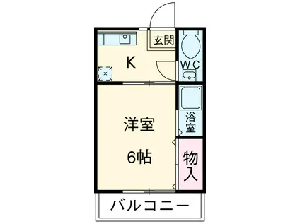 ハイツあさぎりⅡ(1K/1階)の間取り写真
