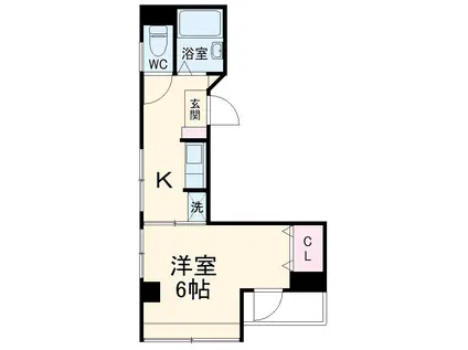 カサデナカノⅡ(1K/4階)の間取り写真