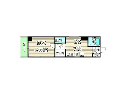 イーストスタービル(1DK/3階)の間取り写真