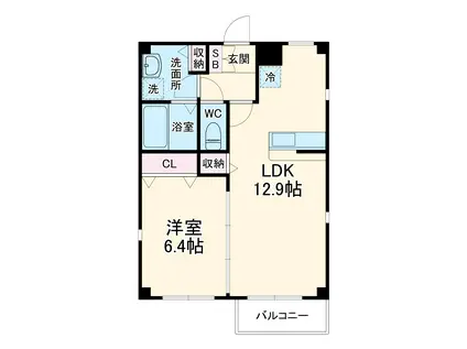 LUCE Ⅱ(1LDK/2階)の間取り写真