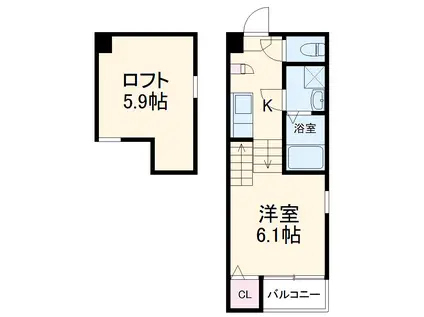 クリアス(ワンルーム/1階)の間取り写真