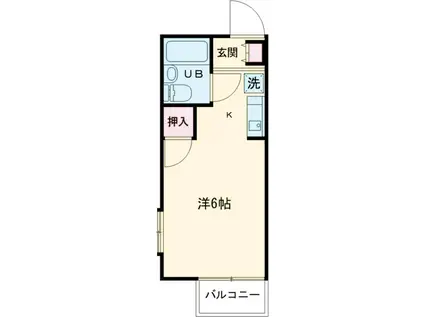 グリーンメゾン桜ヶ丘(1K/2階)の間取り写真