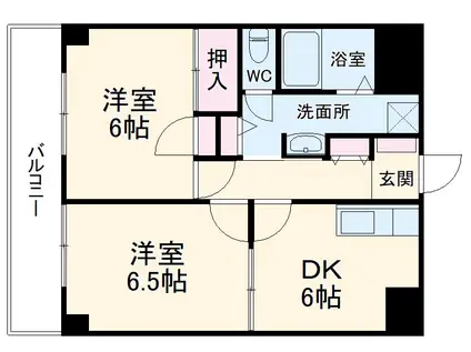サントスⅡ(2DK/4階)の間取り写真