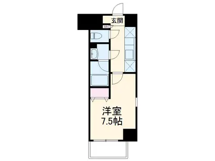 ドゥナーレ辻町(1K/7階)の間取り写真