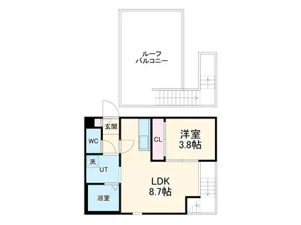 GRANDTIC CIEL SELEIN(1LDK/2階)の間取り写真
