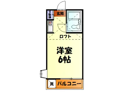 アップルハウス鶴間(ワンルーム/2階)の間取り写真
