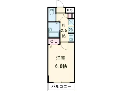 グランプレジール(1K/1階)の間取り写真