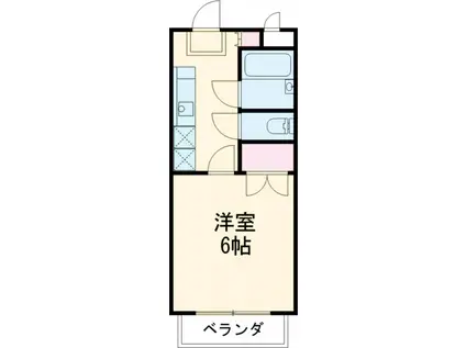 ラ・ポワール(1K/2階)の間取り写真