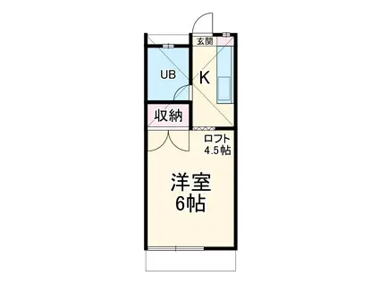 南ホワイトハウス(1K/1階)の間取り写真