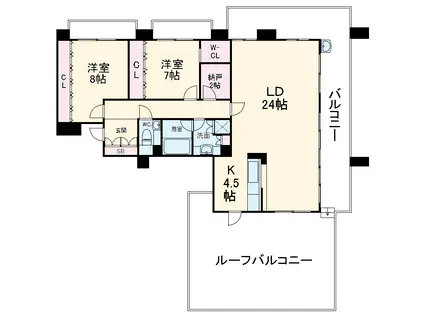 藤和八事緑ヶ岡ホームズ(2LDK/12階)の間取り写真