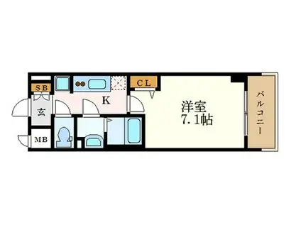 プレサンス桜通ベルノ(1K/6階)の間取り写真