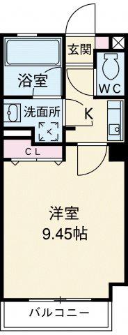 コンフォ清水(1K/8階)の間取り写真