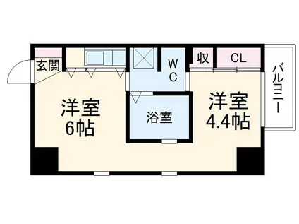 ラ・シュシュ覚王山(ワンルーム/6階)の間取り写真