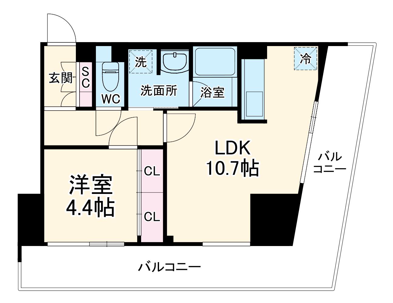 CORNES HOUSE NAGOYA(1LDK/3階)の間取り写真