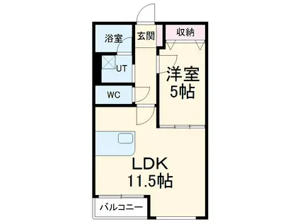メゾンパラディ(1LDK/3階)の間取り写真