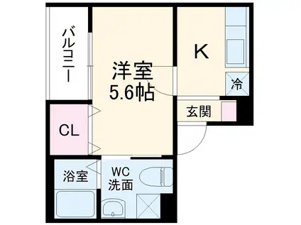 名鉄名古屋本線 東枇杷島駅 徒歩8分 3階建 築8年(1K/1階)の間取り写真